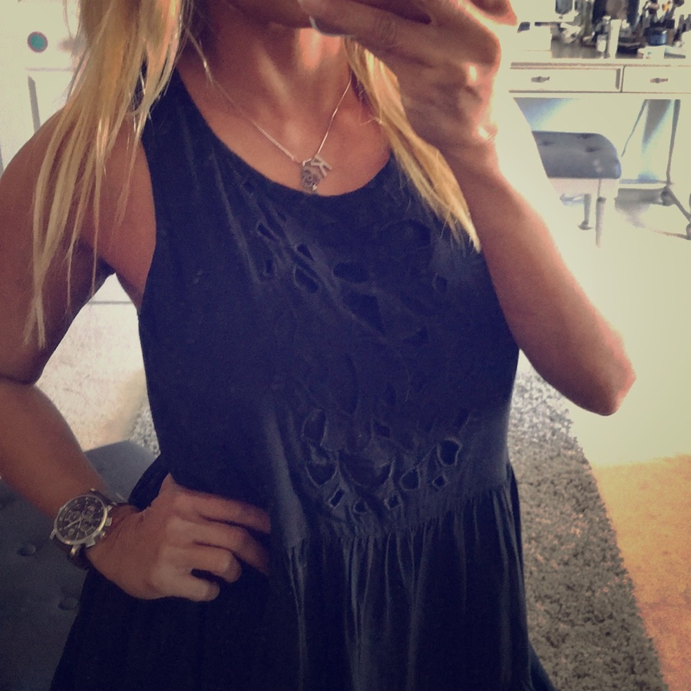SOLD LOVERS + FRIENDS BABYDOLL BLACK DRESS S - Picture 3 of 8